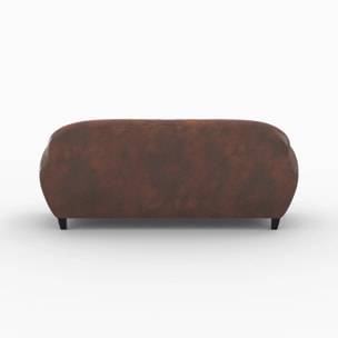 Ensemble canapé et fauteuil marron vieilli 4 places - Club