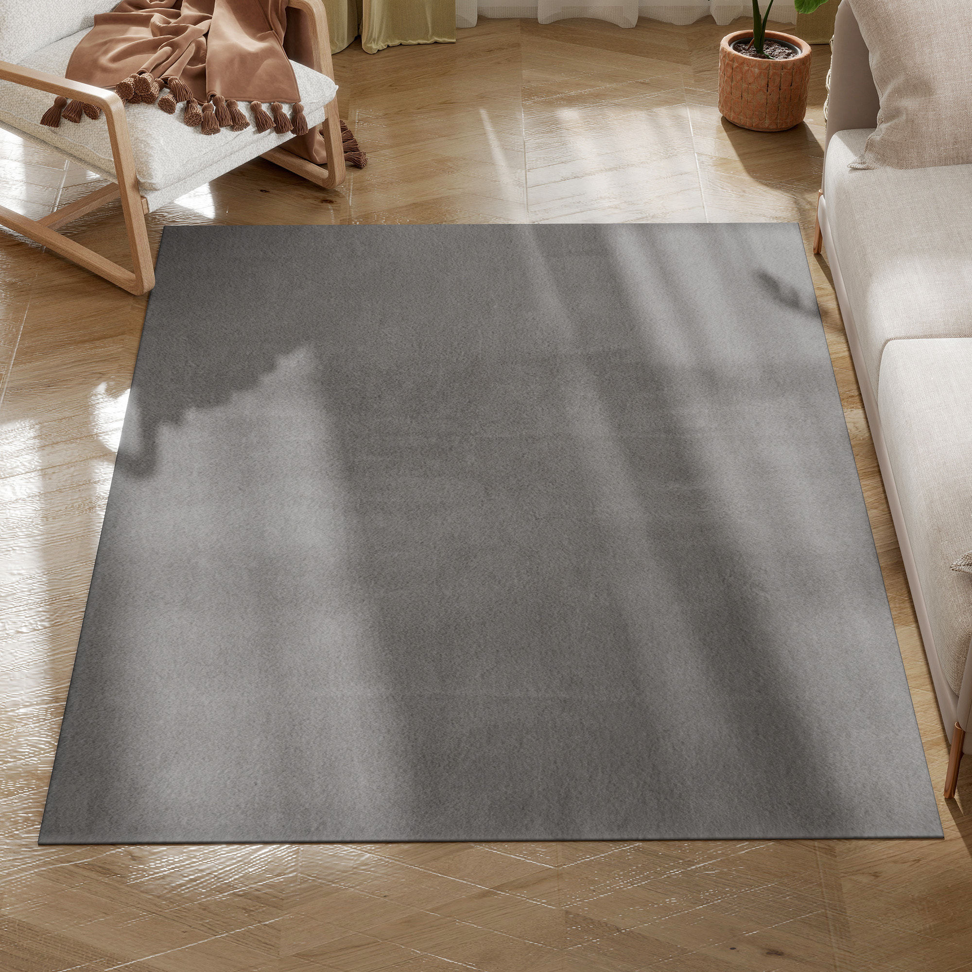 Alfombra Salón 120x160 cm Alfombra Lavable en Lavadora Pelo Largo Suave Estilo Moderno Tapete para Sala de Estar Dormitorio Comedor Gris Claro