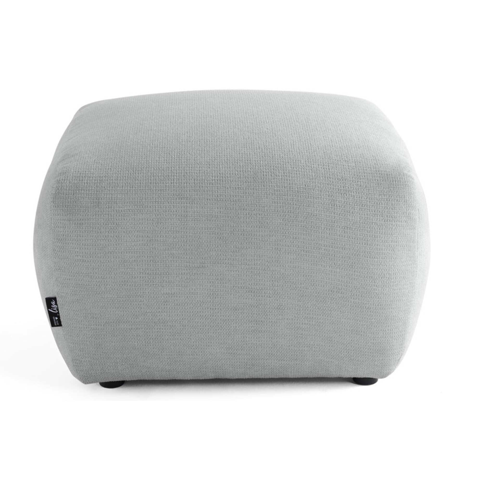 Sorrente - pouf - en tissu texturé - Gris clair