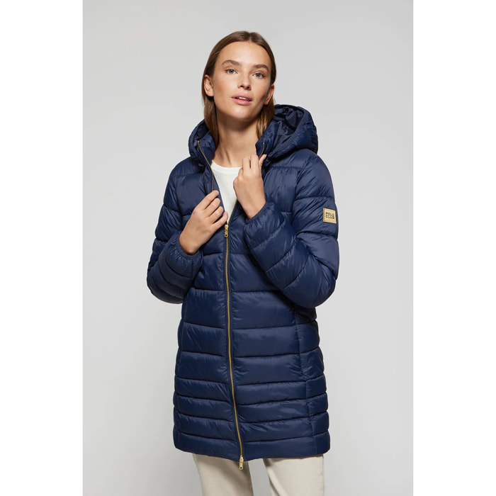 Cappotto Corinne blu marino ultralight con cappuccio e logo Polo Club