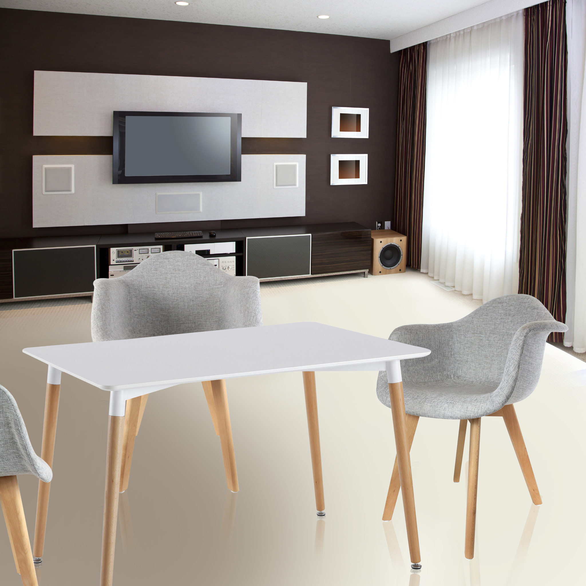 Table Blanche Rectangulaire 115x75cm