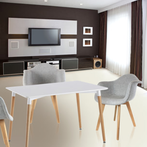 Table Blanche Rectangulaire 115x75cm