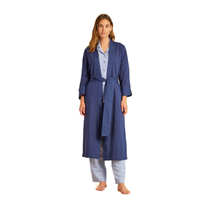 Vestaglia donna lunga cotone bluette Noidinotte