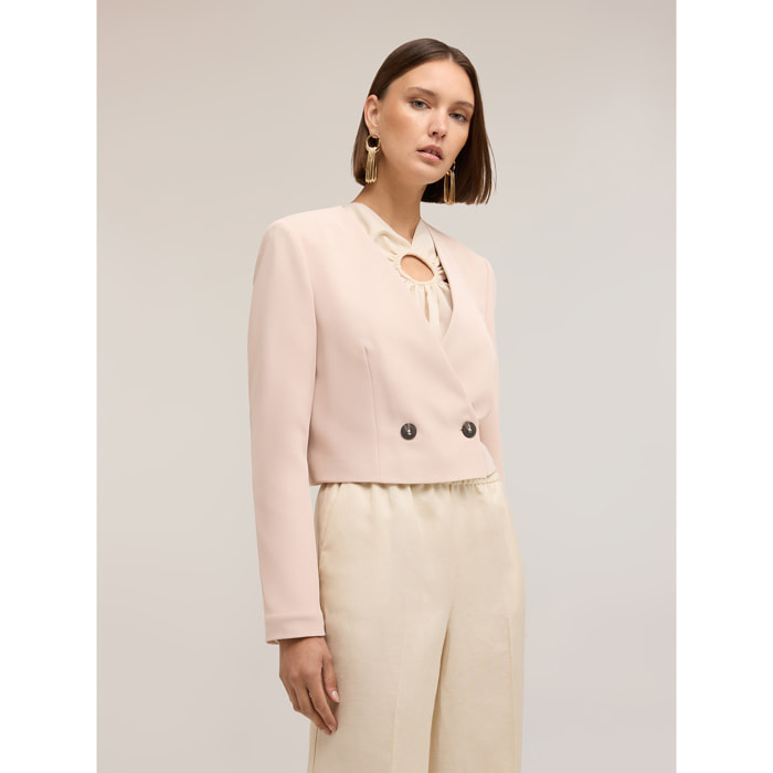 Motivi - Chaqueta spencer de doble botonadura - Rosa cipria