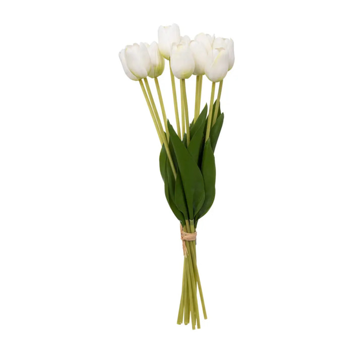 Bouquet de tulipes blanc H48cm
