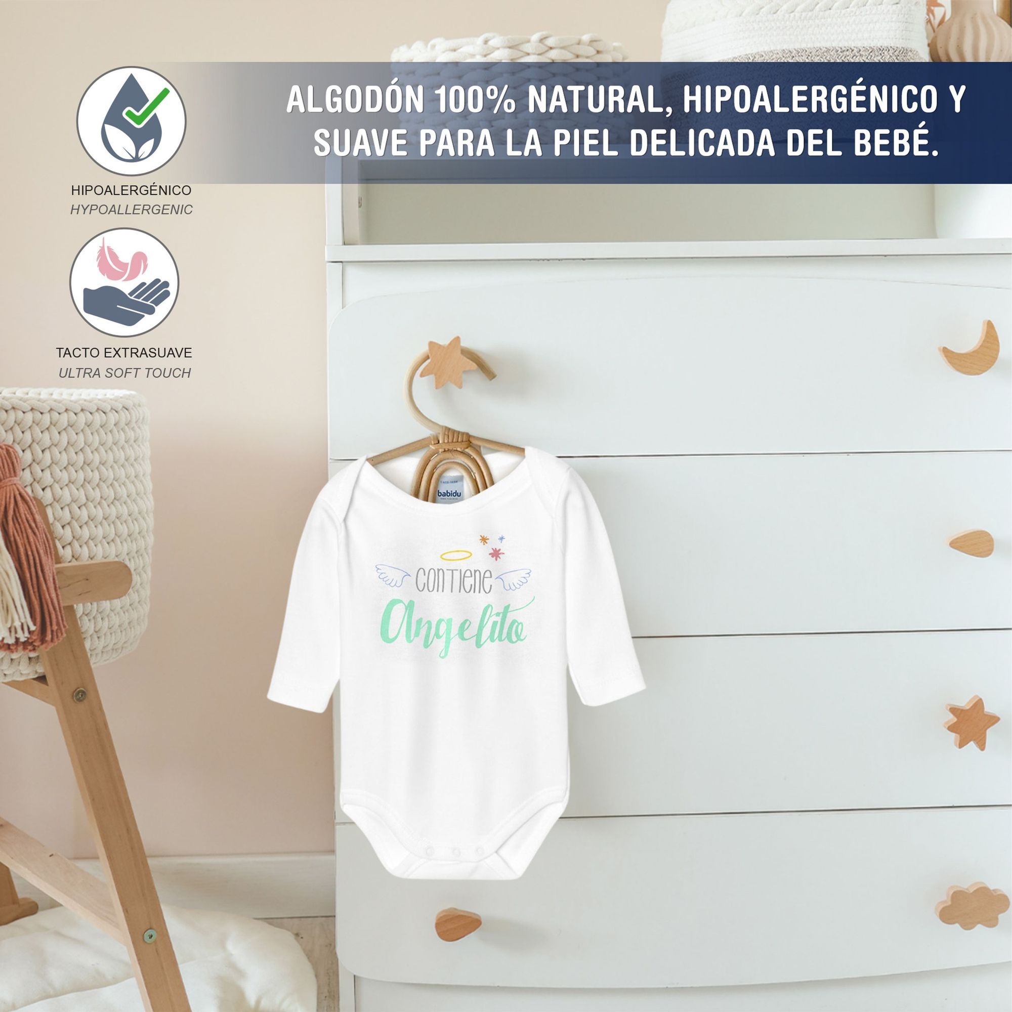 Body bebé manga larga frases americano