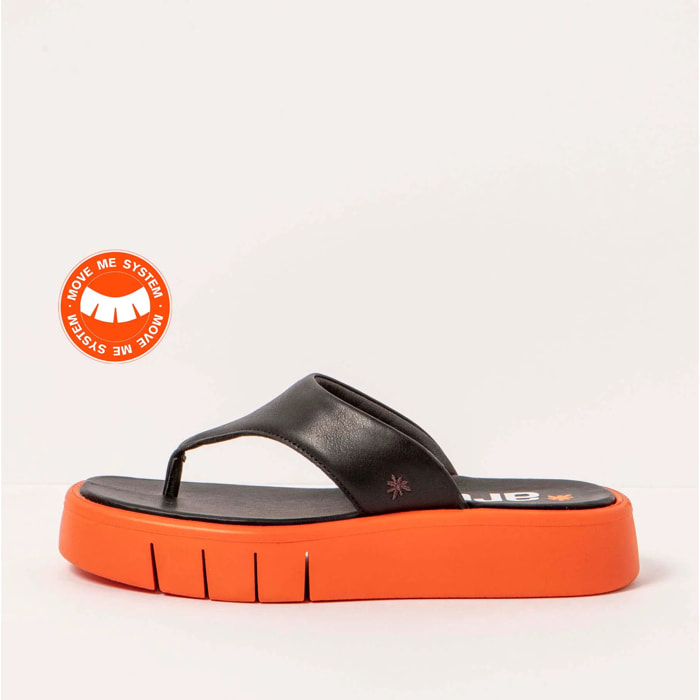 Sandalias 1852 NAPPA BLACK-ORANGE/ MALAGA color Black-orange