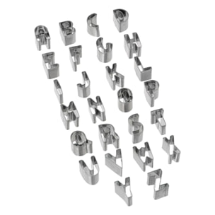 Lot de 30 emporte-pièces chiffres/lettres