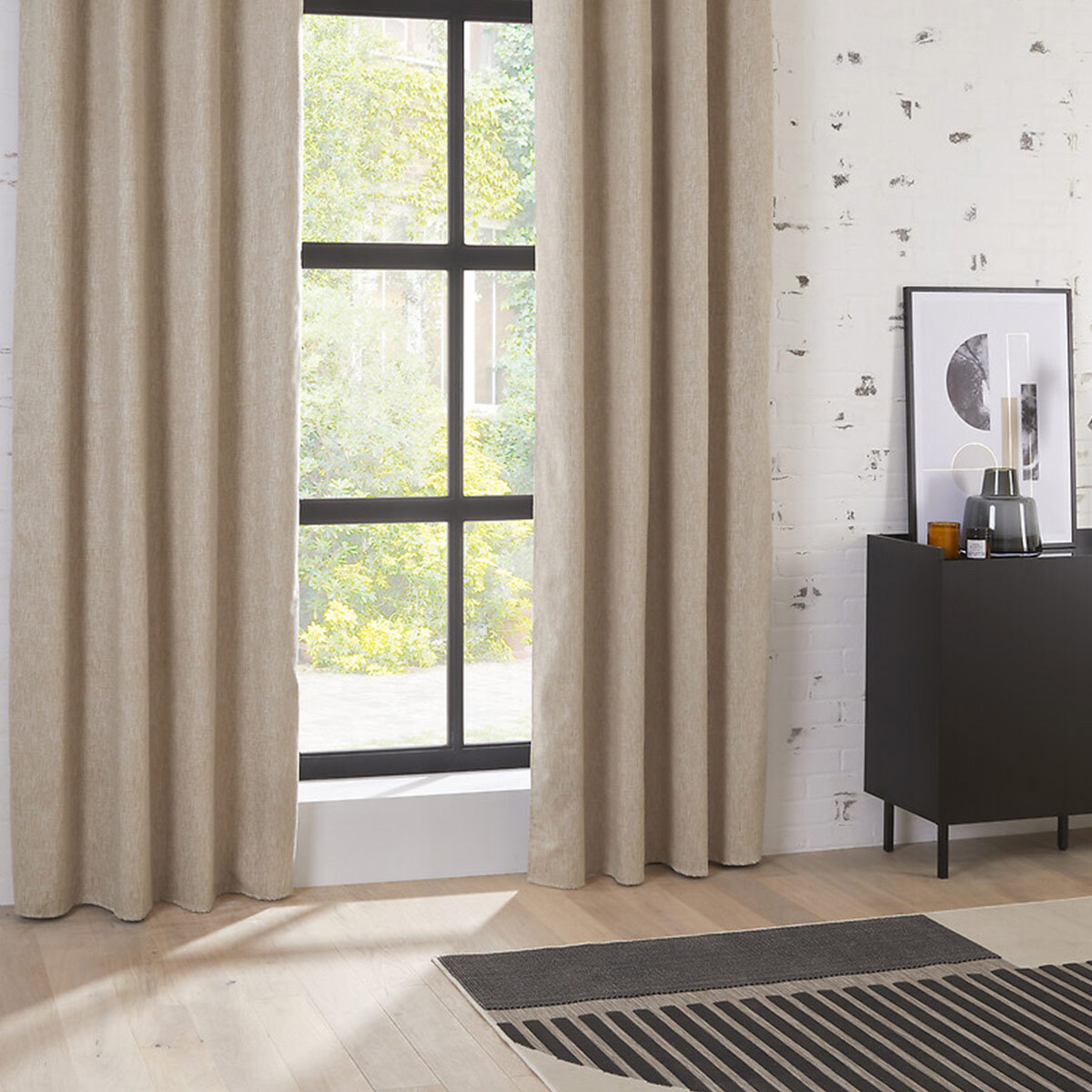 Rideau occultant total - beige - 140x260 cm
