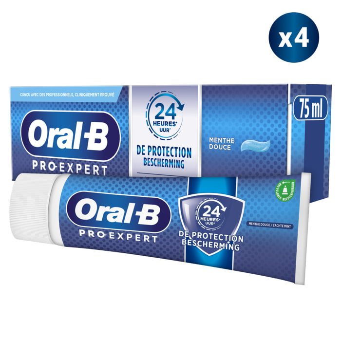 4 Dentifrices Nettoyage Intense 75Ml, Oral B Pro Expert