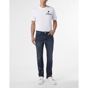 PHILIPP PLEIN Super Straight Cut Jeans Paint