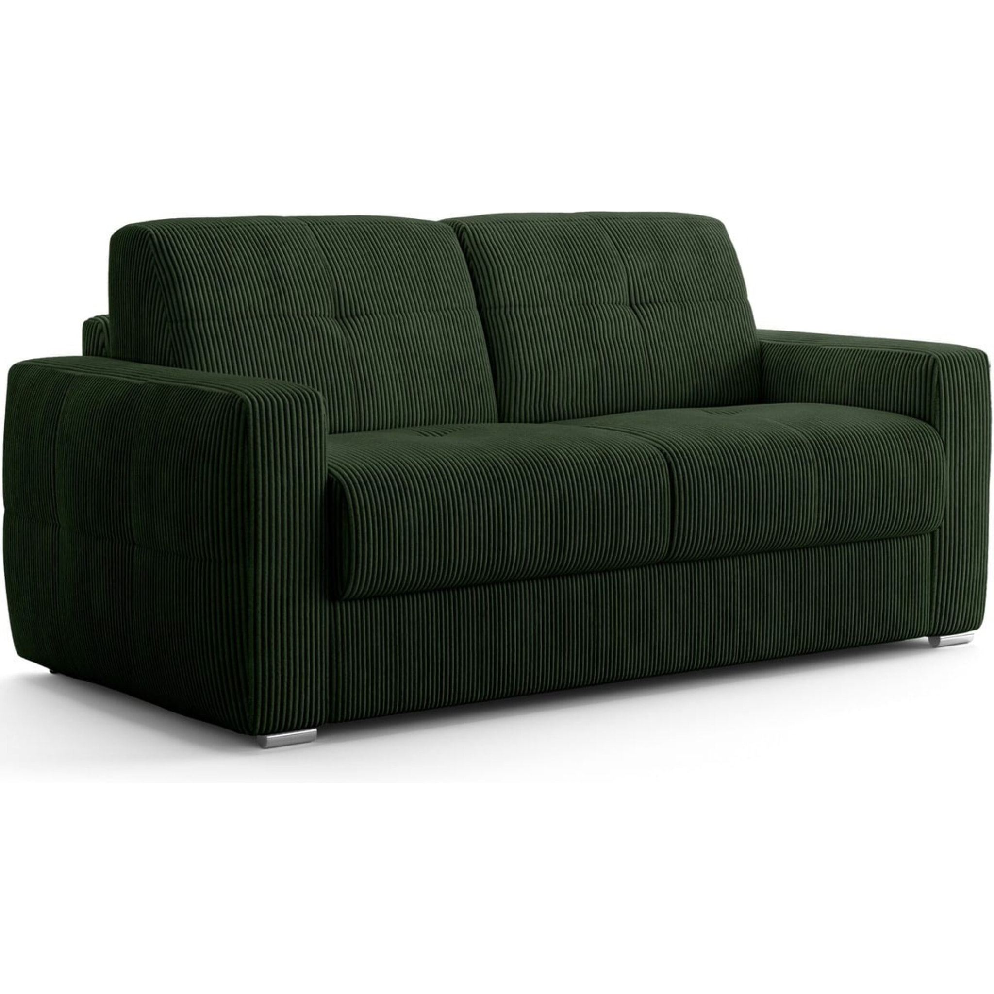 Canapé capitonné convertible 3 places en velours côtelé - ouverture express - CASSIAN