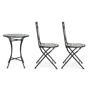 Set POSITANO tavolo e 2 sedie pieghevoli