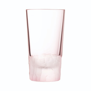 6 verres à eau forme haute 35 cl roses - Intuition Colors - Cristal d'Arques