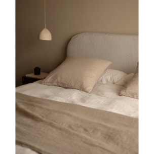 Tête de lit déhoussable en bouclé gris clair en différentes tailles