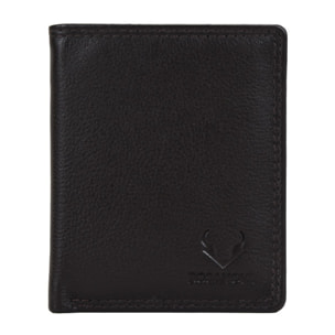 Cartera piel negra con portamonedas