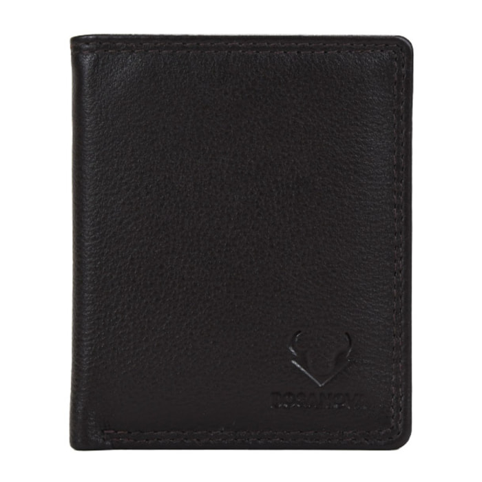 Cartera piel negra con portamonedas