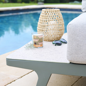 Salon de jardin "Pulpy" vert laurier 7 places en aluminium et polyester