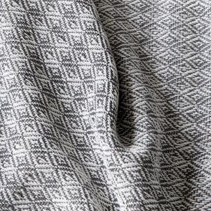 Plaid multiusos 80% algodón gris y blanco