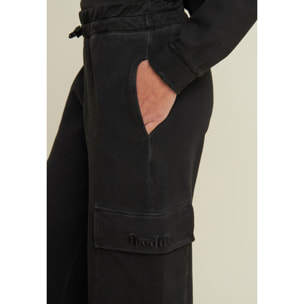 Pantaloni cargo wide leg tinta a freddo