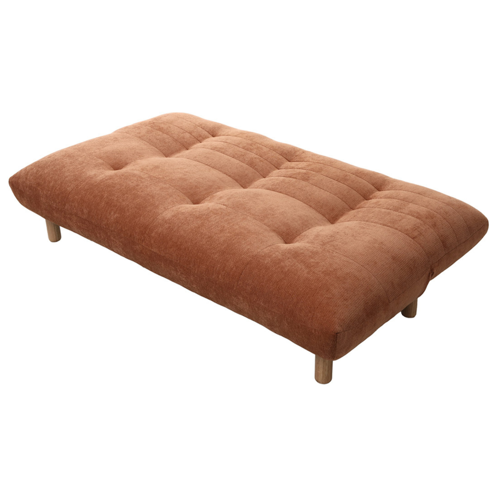 Soan - Banquette 2 places convertible clic-clac en velours texturé - Terracotta