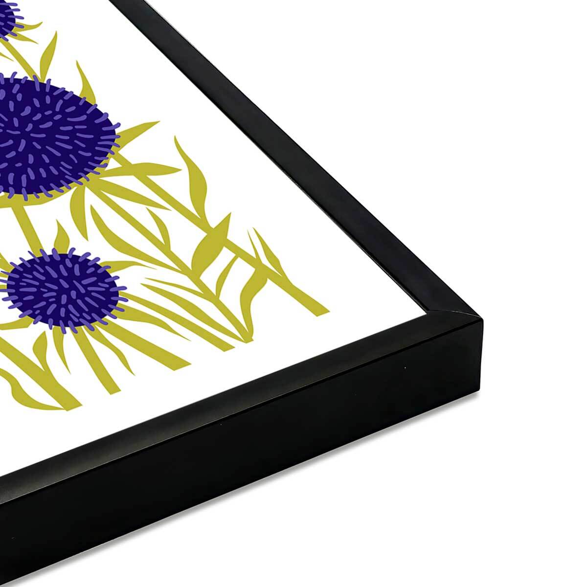 Affiche encadrée fleurs violettes modernes Affiche + cadre en métal - Noir