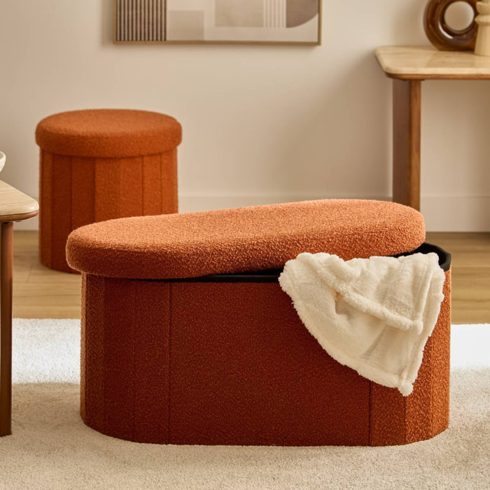Pouf Fink ovale pliable 38x76cm ambre