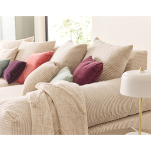Aspen - canapé 4 places - assise profonde - velours côtelé - Beige