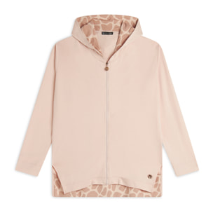 Felpa con zip e cappuccio in viscosa