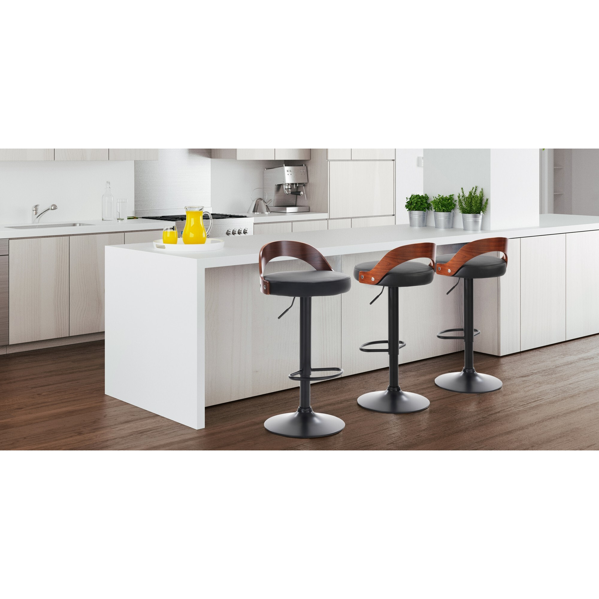 Tomasucci Ensemble de 2 tabourets RUBEN en bois foncé