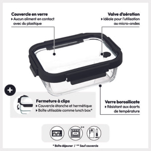 Boîte de conservation verre 09L "ClipEat"