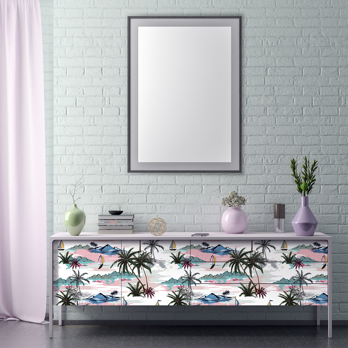 Sticker meuble tropical aretemoe 60 x 90 cm