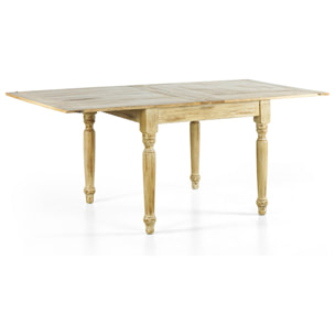 Tavolo allungabile mango beige decapato 90-180x90x77 - Salento