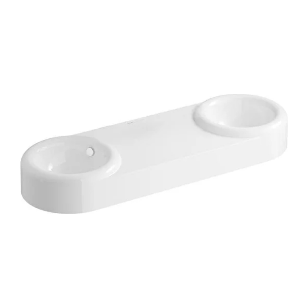 Double lavabo VITRA Liquid 120 cm sans trou et avec trop-plein