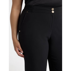 Fiorella Rubino - Pantaloni dritti in popeline leggero - Nero