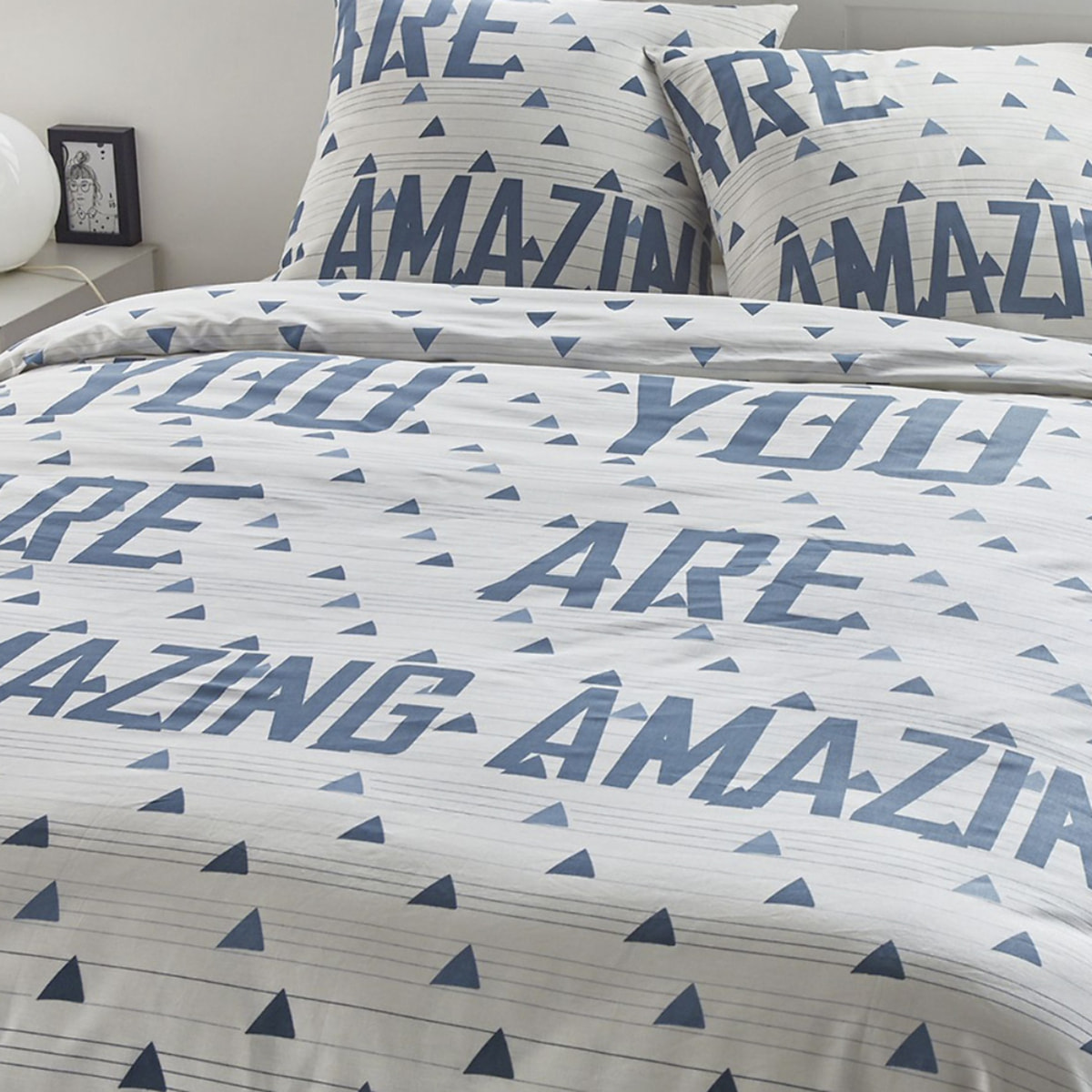 Parure Housse De Couette 3pcs 100% coton 51fils Amazing Blanc