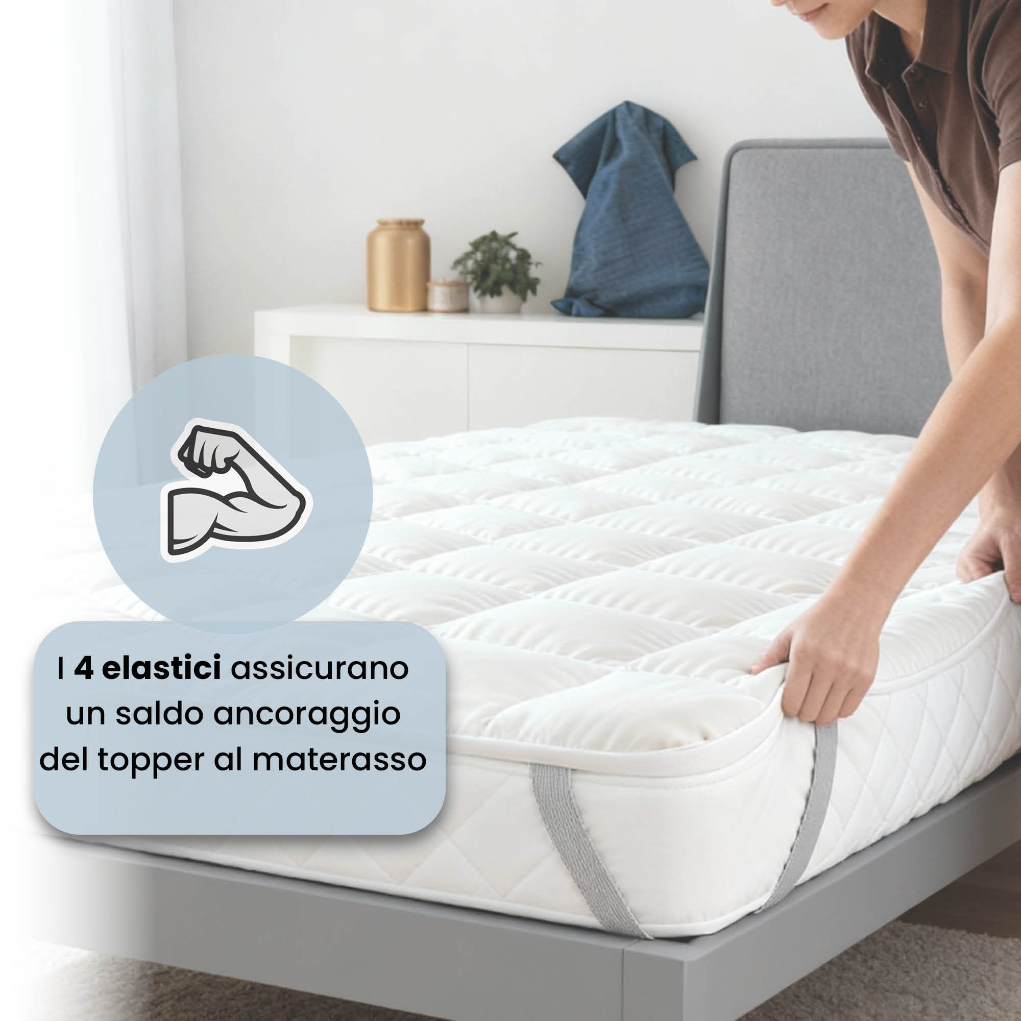 TOPPER FANCY TRAPUNTATO CON ELASTICI