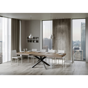 Table extensible 90x180/284 cm Volantis Noyer cadre Anthracite