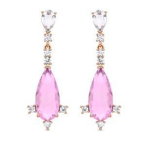 Pendientes con Circonita Multicolor acabados en oro amarillo de 18K