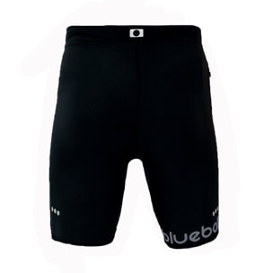 PANTALONCINI DA CORSA A COMPRESSIONE LACHY DA UOMO BLUEBALL IN NERO.