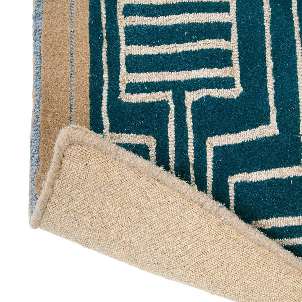Tapis salon et chambre fait à la main en laine motif géométrique CIOL
