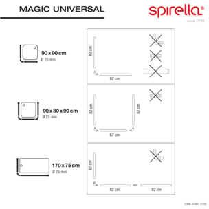 Barre / Tringle d'angle noire pour Rideau de Douche Magic Universal Spirella