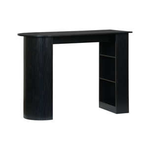 Table bar, table haute de cuisine décor bois avec rangements WALLIS