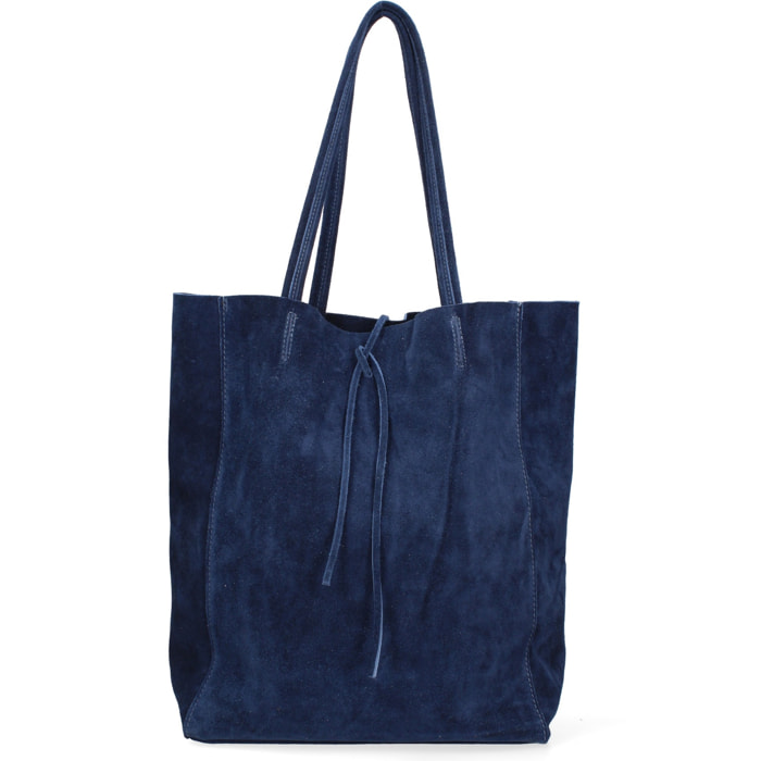 Borsa a mano da donna Made in Italy - Modello Lumena Prime - 100% pelle scamosciata - 28.0 x 35.5 x 12.5 cm
