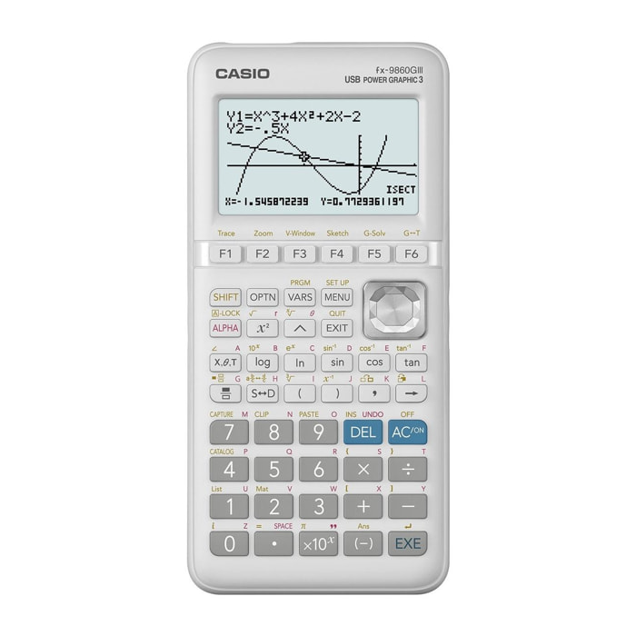 Casio Calculadora modelo FX-9860GIII-W-ETMemoria: 61 kb ram / 1,5 mb flash rom. Natural - v.p.a.m.3. 8 lineas. Pantalla extra grande en b/n. Retroiluminacion.