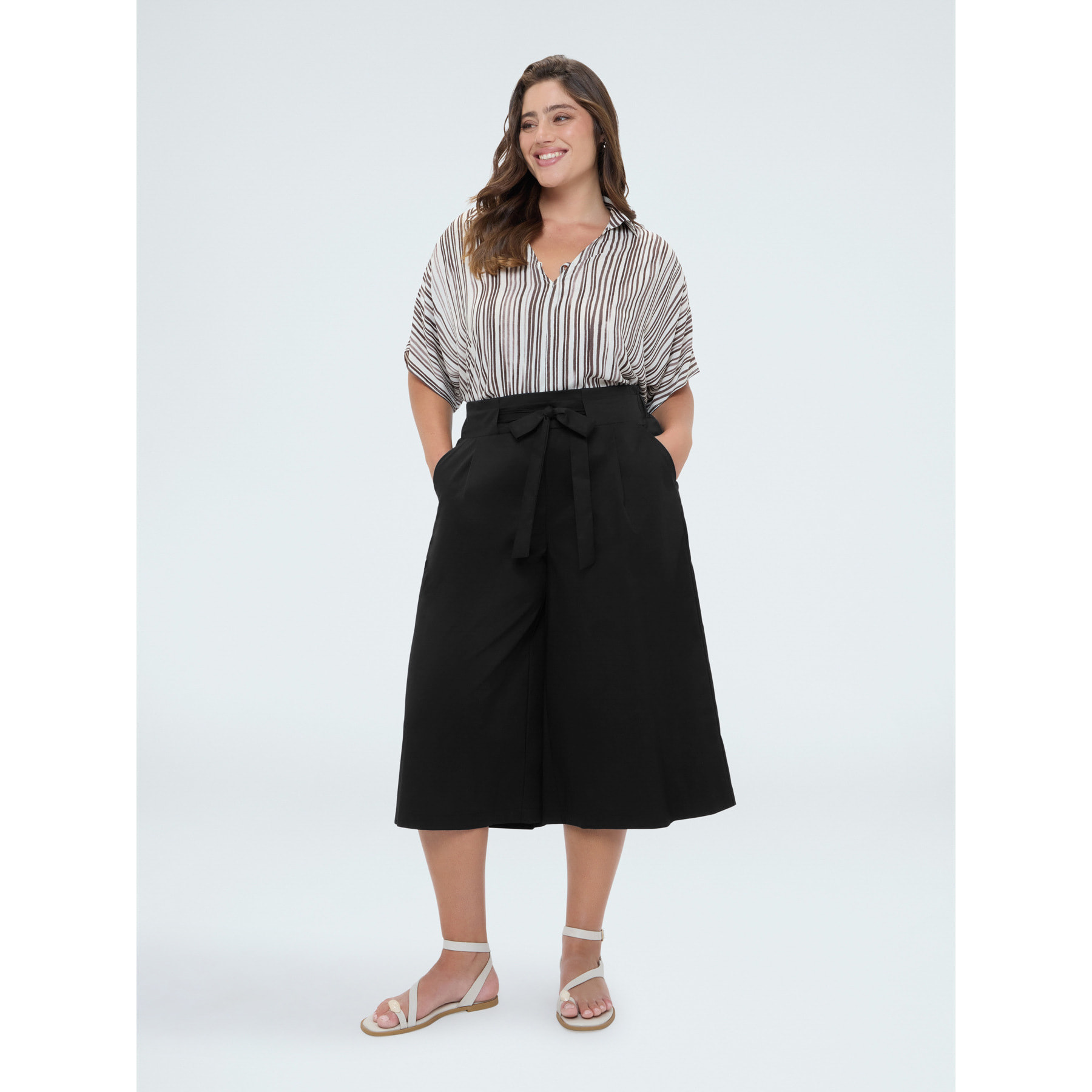 Fiorella Rubino - Pantagonna in popeline di cotone - Nero