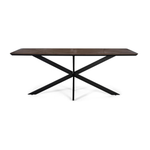 Mesas de Comedor de Madera de Teca Reciclada 180 Cm Estilo Industrial Contemporáneo