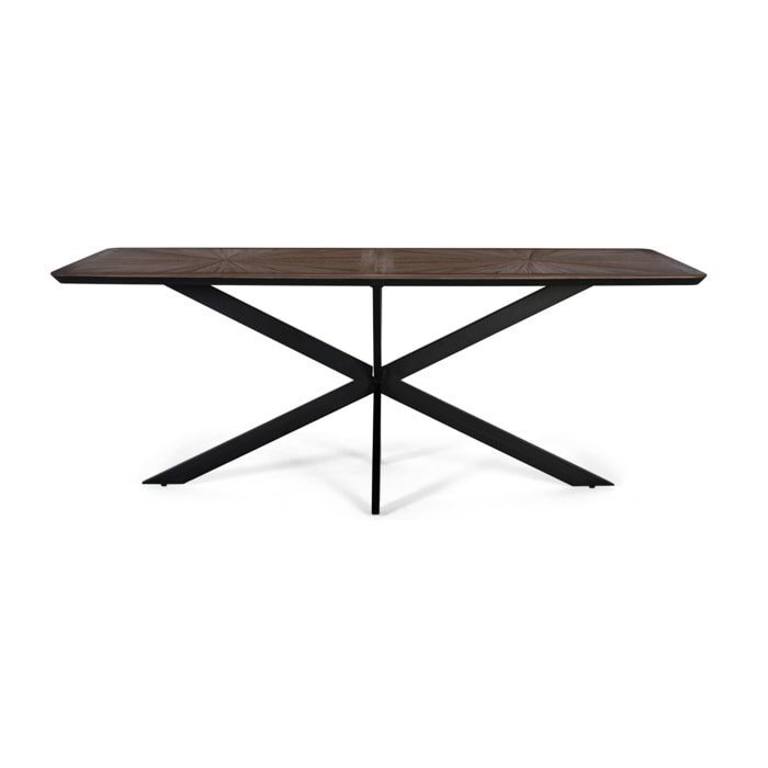 Mesas de Comedor de Madera de Teca Reciclada 180 Cm Estilo Industrial Contemporáneo