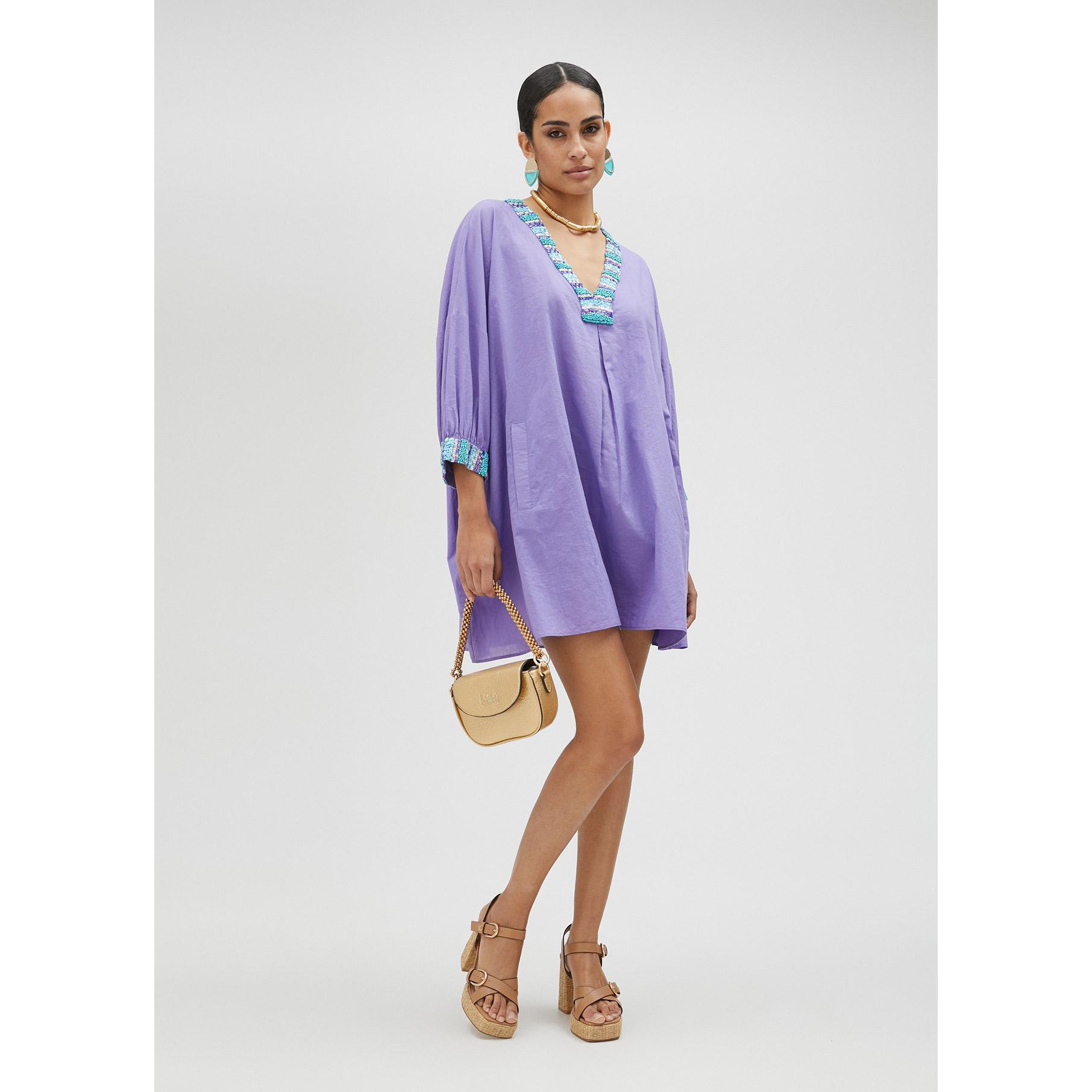 Abito kurta viola con tasche