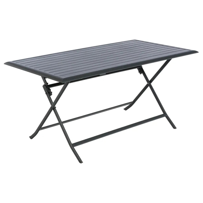 Table de jardin pliante rectangulaire "Azua" 6 places graphite en aluminium